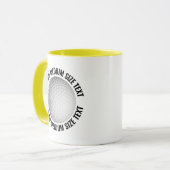 Middelgrote tekst GELE Combo 11oz Aangepaste Golf Mok (Voorkant links)