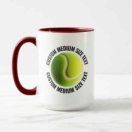 Middelgrote tekst KARMOZIJN Kleurcombinatie 15oz A Mok (Links)