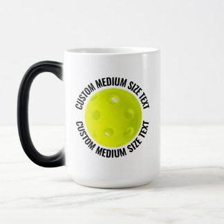 Middelgrote tekst & Pickleball 15oz Aangepaste war Magische Mok