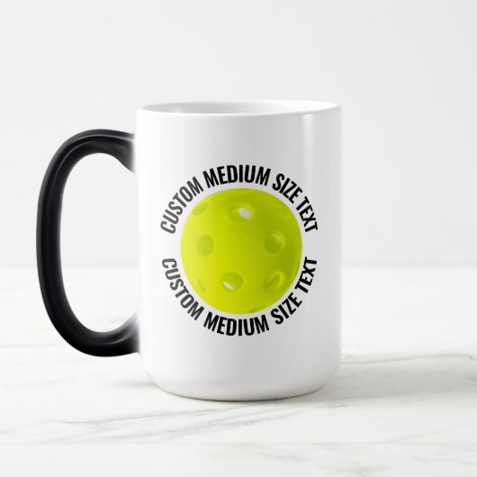 Middelgrote tekst & Pickleball 15oz Aangepaste war Magische Mok (Links)