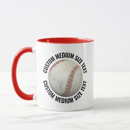 Middelgrote tekst RODE Combo 11oz Douane-honkbalpe Mok (Links)