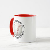 Middelgrote tekst RODE Combo 11oz Douane-honkbalpe Mok (Voorkant links)