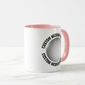 Middelgrote tekst ROZE Combo 11oz aangepaste golf Mok (Voorkant rechts)