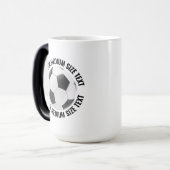 Middelgrote tekst, Voetbal 425g Aangepaste warmte Magische Mok (Voorkant links)