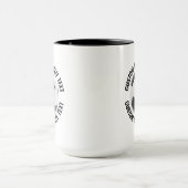 Middelgrote tekst ZWART Combo 15oz Aangepaste Voet Mok (Midden)