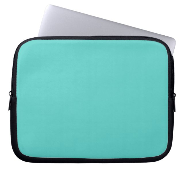 Middelgrote turquoise Solid Plain Color Laptop Sleeve (Voorkant)