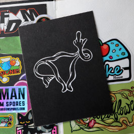 Middelgrote vingers Uterus Pro-keuze Briefkaart