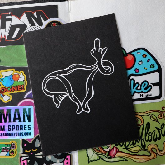 Middelgrote vingers Uterus Pro-keuze Briefkaart