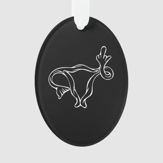 Middelgrote vingers Uterus Pro-keuze Ornament (voorkant)