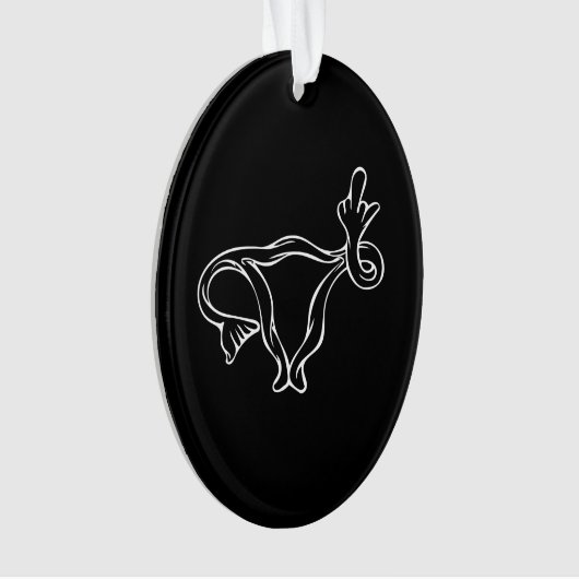 Middelgrote vingers Uterus Pro-keuze Ornament (voorkant)
