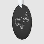 Middelgrote vingers Uterus Pro-keuze Ornament (voorkant)
