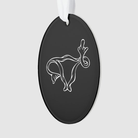 Middelgrote vingers Uterus Pro-keuze Ornament (voorkant)