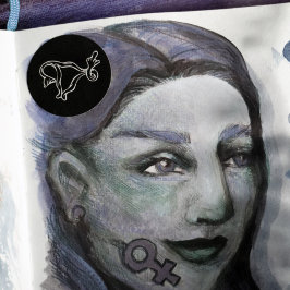 Middelgrote vingers Uterus Pro-keuze Ronde Sticker