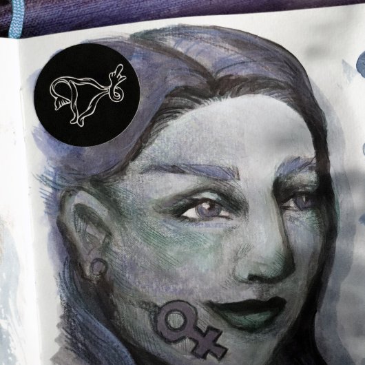 Middelgrote vingers Uterus Pro-keuze Ronde Sticker