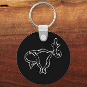 Middelgrote vingers Uterus Pro-keuze Sleutelhanger (Voorkant)