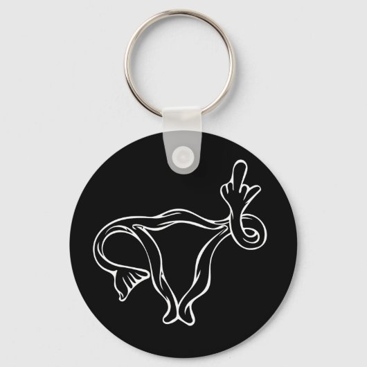 Middelgrote vingers Uterus Pro-keuze Sleutelhanger (Voorkant)