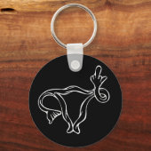 Middelgrote vingers Uterus Pro-keuze Sleutelhanger (Voorkant)