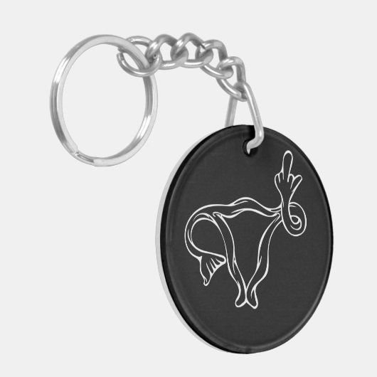 Middelgrote vingers Uterus Pro-keuze Sleutelhanger (Voorkant Links)