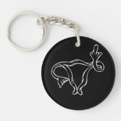 Middelgrote vingers Uterus Pro-keuze Sleutelhanger (Voorkant)