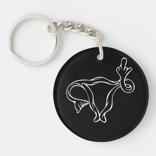 Middelgrote vingers Uterus Pro-keuze Sleutelhanger (Voorkant)