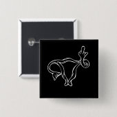Middelgrote vingers Uterus Pro-keuze Vierkante Button 5,1 Cm (Voorkant /achterkant)