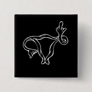 Middelgrote vingers Uterus Pro-keuze Vierkante Button 5,1 Cm