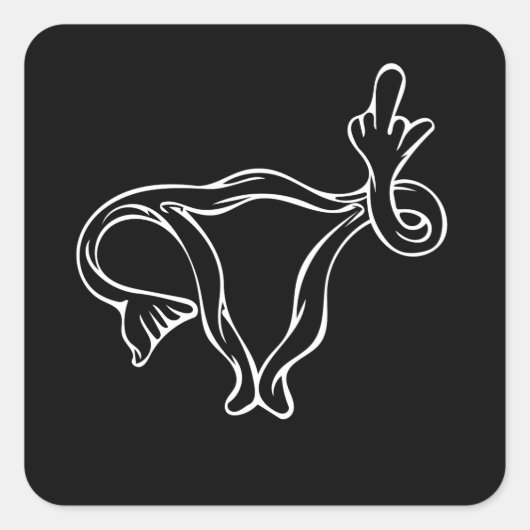 Middelgrote vingers Uterus Pro-keuze Vierkante Sticker (Voorkant)
