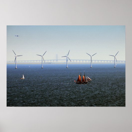 Middelgrunden Wind Boerderij, Oresund, Denemarken Poster (Voorkant)