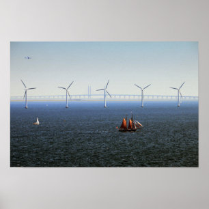 Middelgrunden Windpark, Oresund, Denemarken Poster