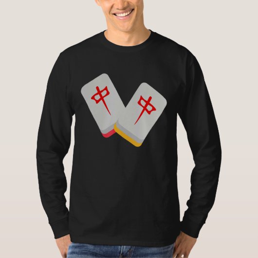 Middeljong Mahjong Tile Funny Clothing Medium Mahj T-shirt (Voorkant)