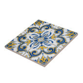 Middellandse Blauwe & Goud Tegeltje (Zijkant)