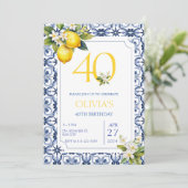 Middellandse Citroen 40e Verjaardag Elke Leeftijd Kaart (Staand voorkant)