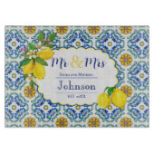 Middellandse Citroen Mr & Mrs Cadeau voor Jonggehu Snijplank (Voorkant)