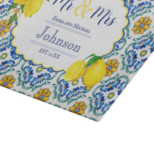 Middellandse Citroen Mr & Mrs Cadeau voor Jonggehu Snijplank (Hoek)