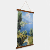 Middellandse Olijfgaard aan de Zee Hangend Wandkleed (Gebogen)