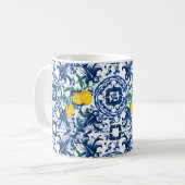 Middellandse-tegels, majolica, blauwe tegels, citr koffiemok (Voorkant links)