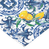 Middellandse-tegels, majolica, blauwe tegels, citr korte tafelloper (Hoek)