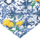 Middellandse-tegels, majolica, blauwe tegels, citr tafelkleed (Gekanteld)