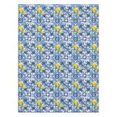 Middellandse-tegels, majolica, blauwe tegels, citr tafelkleed (Voorkant)