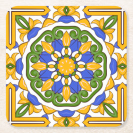 Middellandse-tegels, majolica,Siciliaans,keramisch Kartonnen Onderzetters