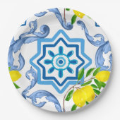 Middellandse-tegels, majolica, Siciliaanse stijl Papieren Bordje (Voorkant)