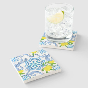 Middellandse-tegels, majolica, Siciliaanse stijl Stenen Onderzetter