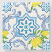 Middellandse-tegels, majolica, Siciliaanse stijl Stenen Onderzetter (Voorkant)