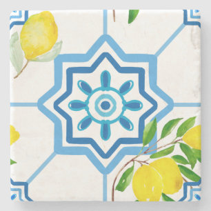 Middellandse-tegels, majolica, Siciliaanse stijl Stenen Onderzetter