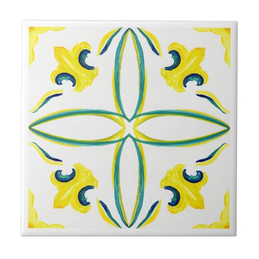 Middellandse-tegels, majolica, Siciliaanse stijl Tegeltje (Voorkant)