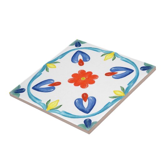 Middellandse-tegels, majolica, Siciliaanse stijl Tegeltje (Zijkant)