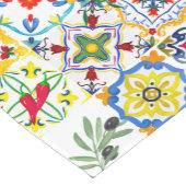 Middellandse-tegels, olijven, Spaanse peper, citro Korte Tafelloper (Hoek)