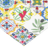 Middellandse-tegels, olijven, Spaanse peper, citro Tafelkleed (Gekanteld)