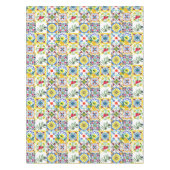 Middellandse-tegels, olijven, Spaanse peper, citro Tafelkleed (Voorkant)