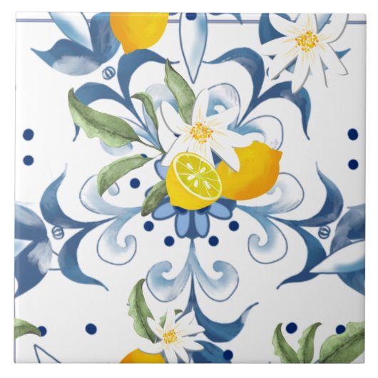 Middellandse-tegels, Siciliaanse tegels, majolica Tegeltje (Voorkant)